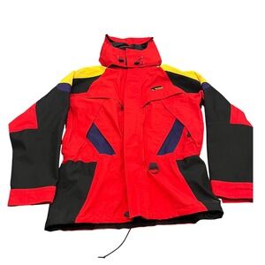 Serac Gore-Tex Jacket Mens Medium Red Colorblock Vintage‎ Hooded Ski Shell